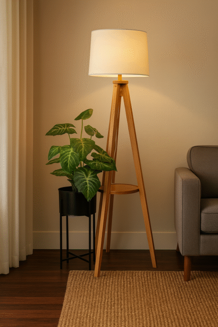 Shelf Tripod Floor Lamp