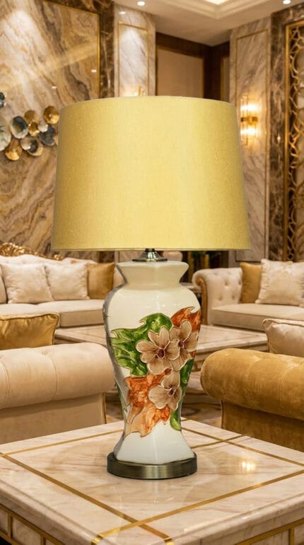 Floral Twister Large Porcelain Lamp (Pair)