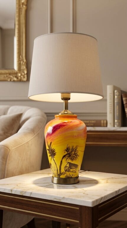 Sunset Serenity Ceramic Table Lamp (Pair)