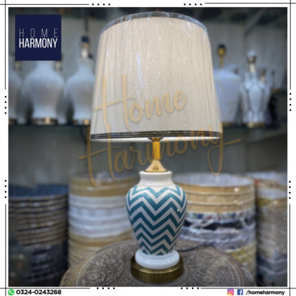 Azure Chevron Luxe Table Lamp (Pair)