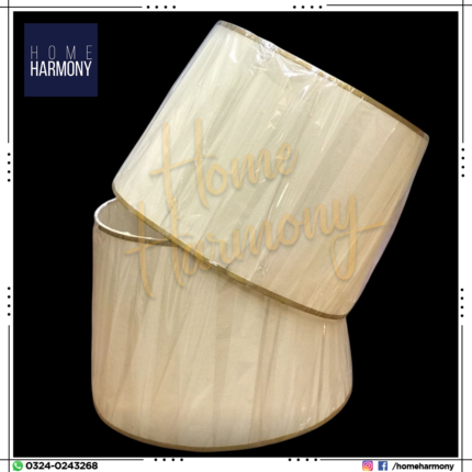 Off-White Semi Drum Shades (Pair)