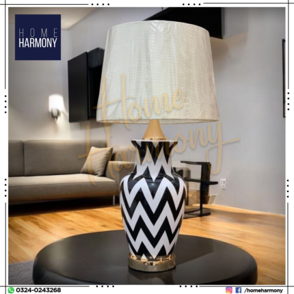 Ceramic Noir Wave Table Lamp (Pair)