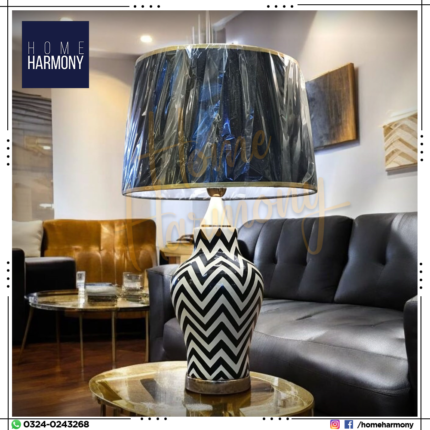 Ceramic Zig Noir Table Lamp (Pair)