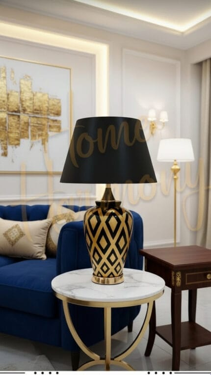 Ceramic Royal Grid Table Lamp (Pair)