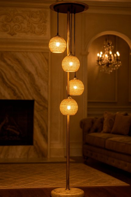 Golden Orb Cascade Hanging Lamp