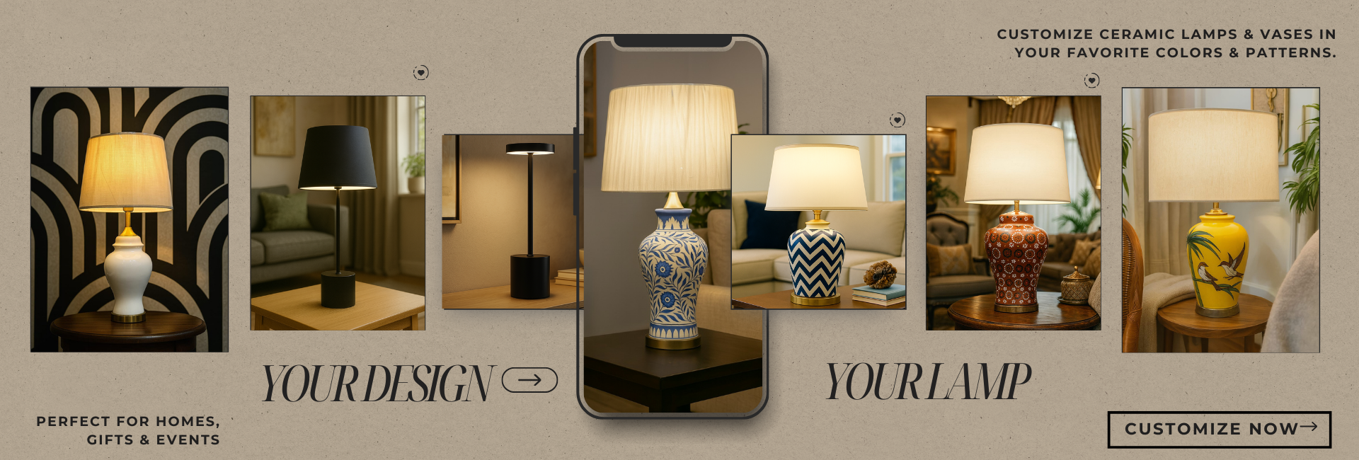 Gray Black Aesthetic Phone Mockup Fashion Shop Promotion Banner (1920 x 650 px)