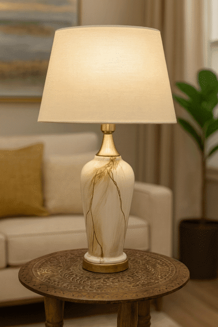 Cracker Effect Table Lamp (Pair)