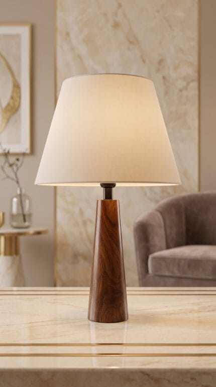 Walnut Cone Lamp (Pair)