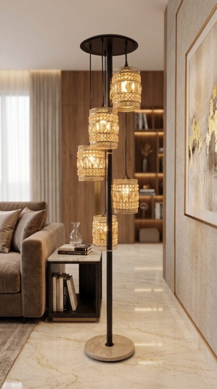 Imperial Crystal Cluster Floor Lamp